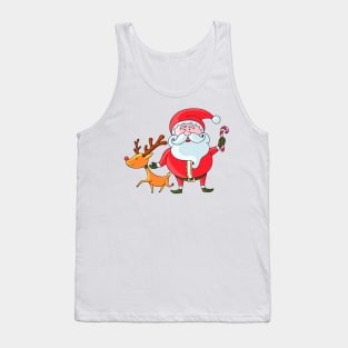 Santa with Rudolph Tank Top